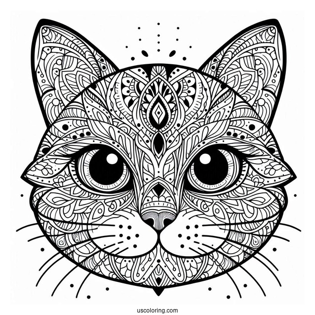 Intricate Cat Face Mandala