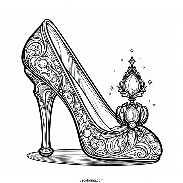 Cinderella Glass Slipper Coloring Page