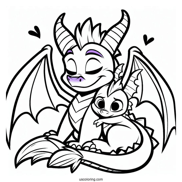 Sypro Coloring Page And Cynder Snuggling