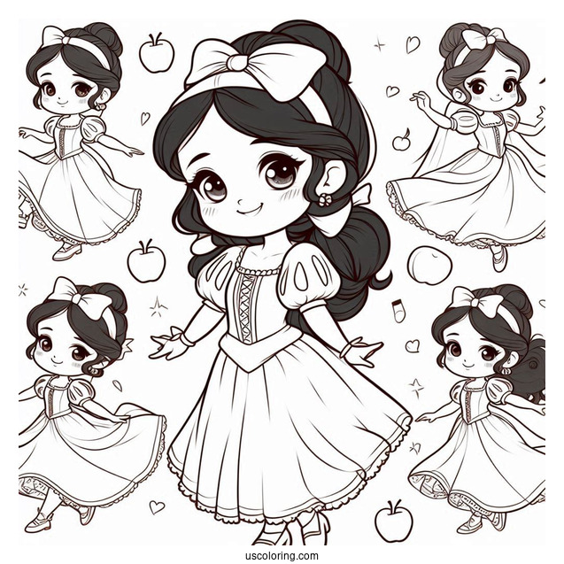 Coloring Page Of Snow White Dancing