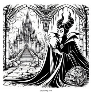Maleficent In Castle Dungeon Coloring Page