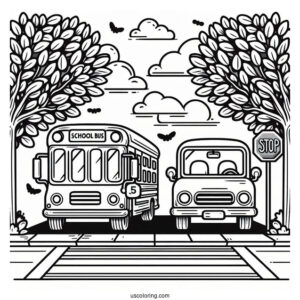 Bus Stop Sign To Color