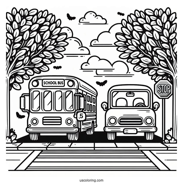 Bus Stop Sign To Color