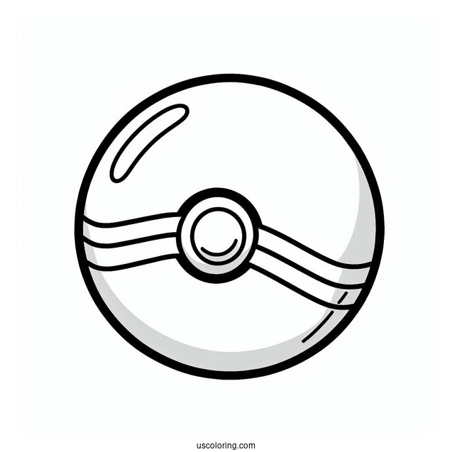 Pokéball Coloring Page Of Simple Pikaball Outline For Preschoolers
