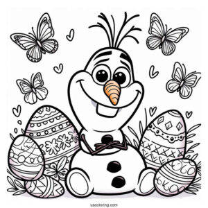 Easter Themed Olaf Coloring Page