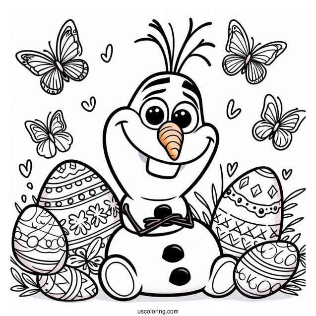Easter Themed Olaf Coloring Page