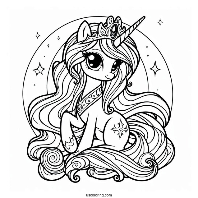Young Princess Celestia Coloring Page And Princess Luna Playing
