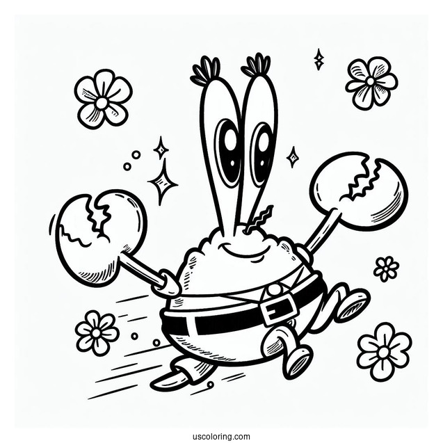 Pearl Krabs Jumping Coloring Page