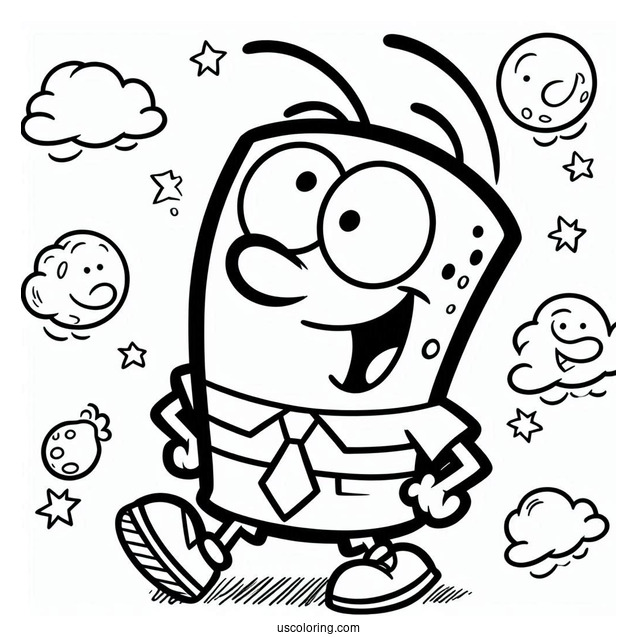 Nickelodeon Coloring Page Of Easy Outline Of Doug Funnie For Kids