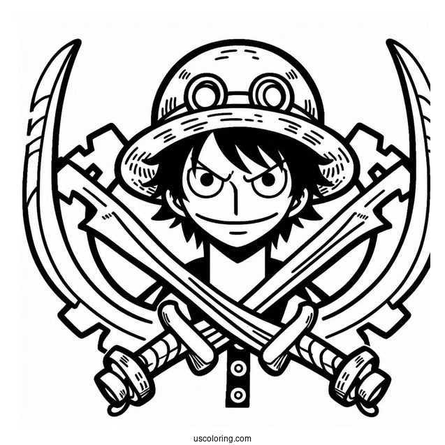 Easy Outline Of Shanks One Piece Coloring Page