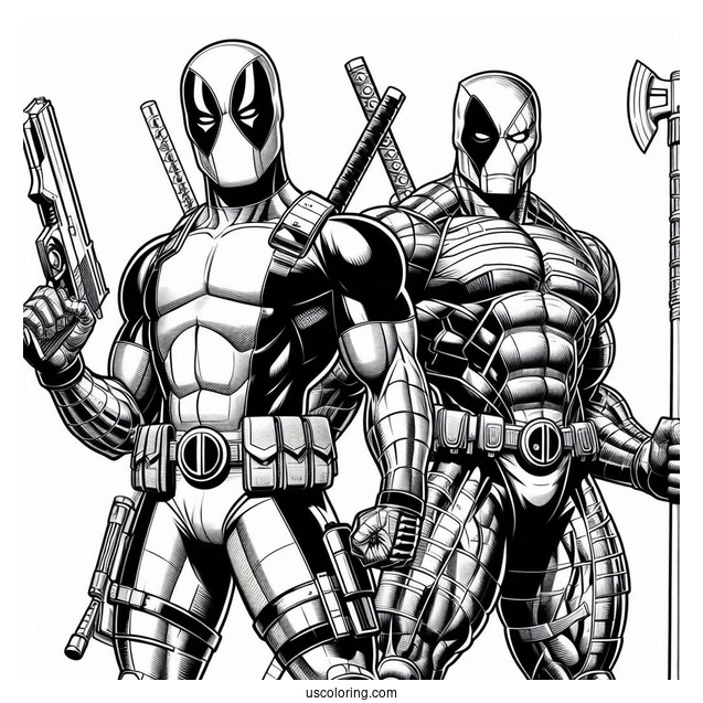 Deadpool And Colossus To Color