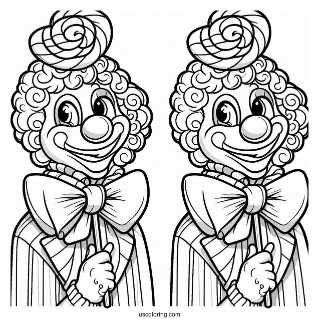 Coloring Page of Clown With Lollipop