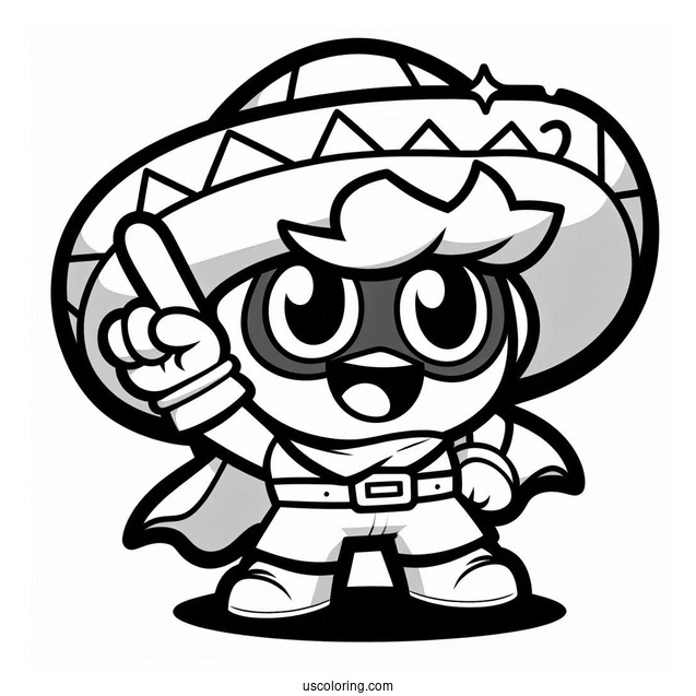 Brawl Stars Coloring Page Of Simple El Primo Pointing Up For Kids