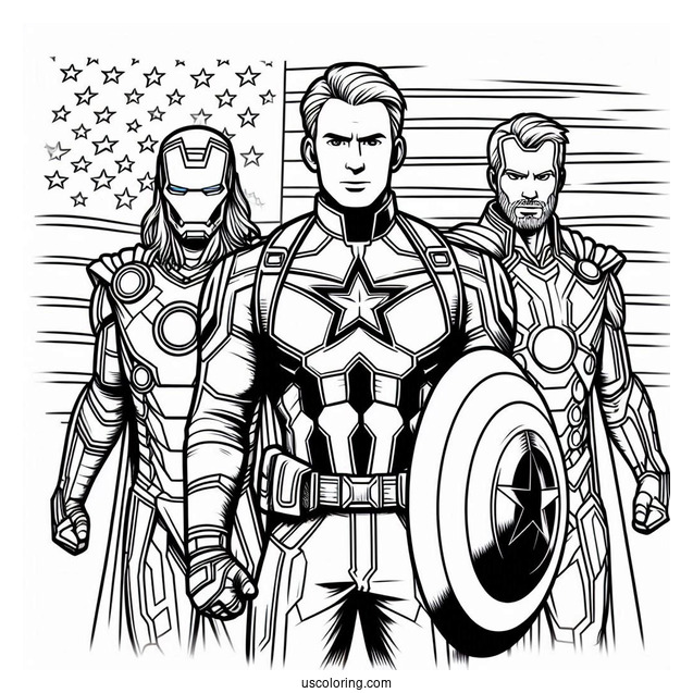 Captain America With Thor And Iron Man