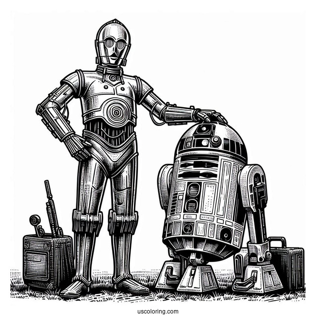C-3PO And R2-D2 Standing Together