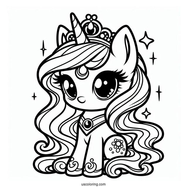 Cute Baby Princess Luna Coloring Page For Preschoolers