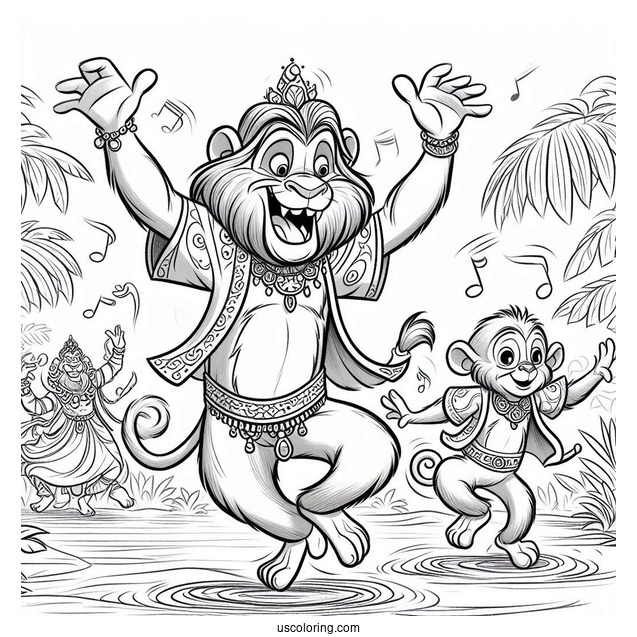 Jungle Book Coloring Page Of King Louie Of Jungle Book Dancing