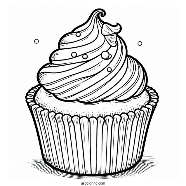 Vanilla Cupcake Coloring Sheet