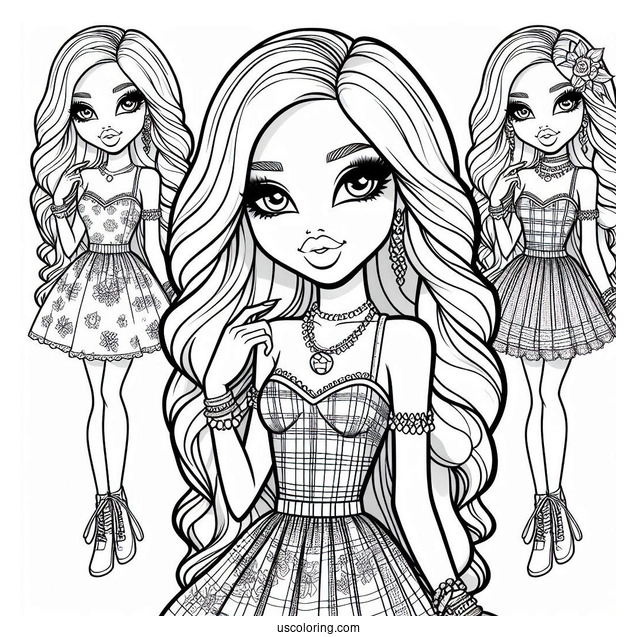 Bratz Meygan Fashion Doll Coloring In