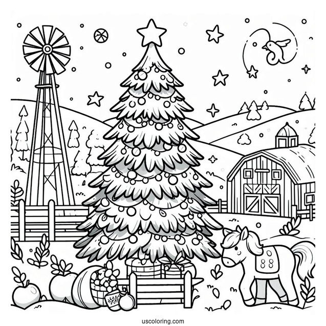Christmas Tree Farm Coloring Sheet