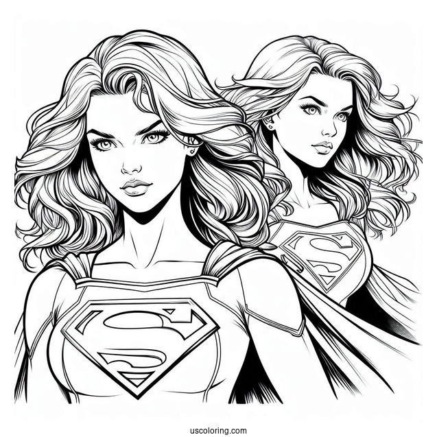 Kara Zor El Turning Into Supergirl Coloring Page