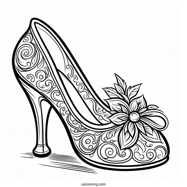 Coloring Page Of Cinderella_s Glass Slipper
