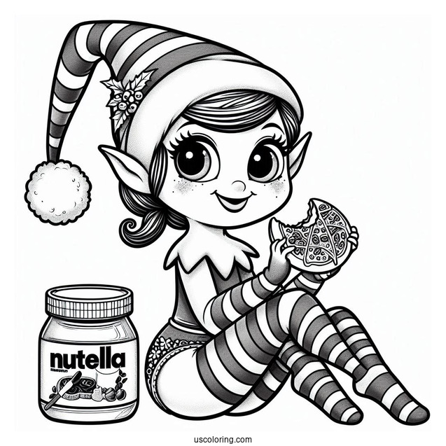 Naughty Elf On The Shelf Eating Nutella