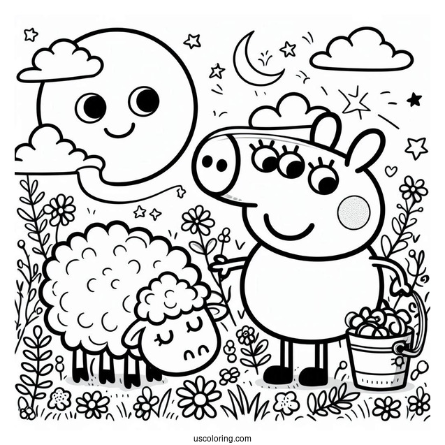 Coloring Page Of Peppa Pig Suzy For Kids