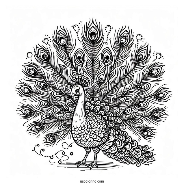 Majestic Peacock Showing Off Feathers