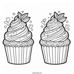 Coloring Sheet Of Cupcake For Toddlers