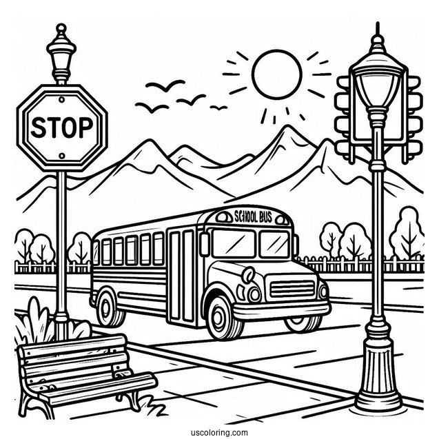 Bus Stop Sign To Color
