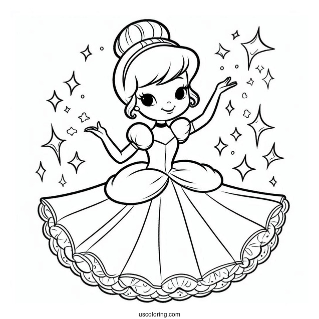 Cinderella Happily Ever After Coloring Sheet