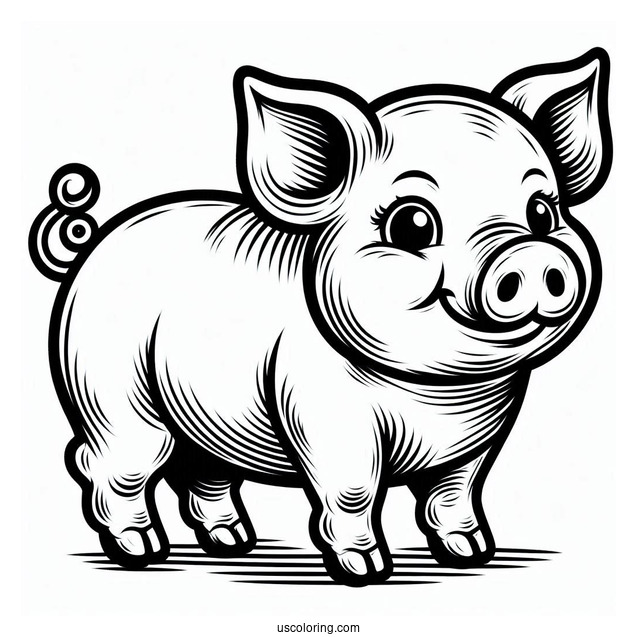 Porky Pig Coloring Sheet