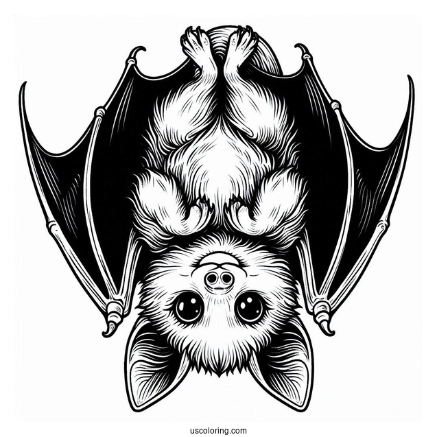 Upside Down Bat Coloring Page