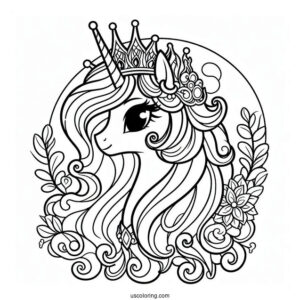 Elegant Princess Celestia Coloring Page With Crown