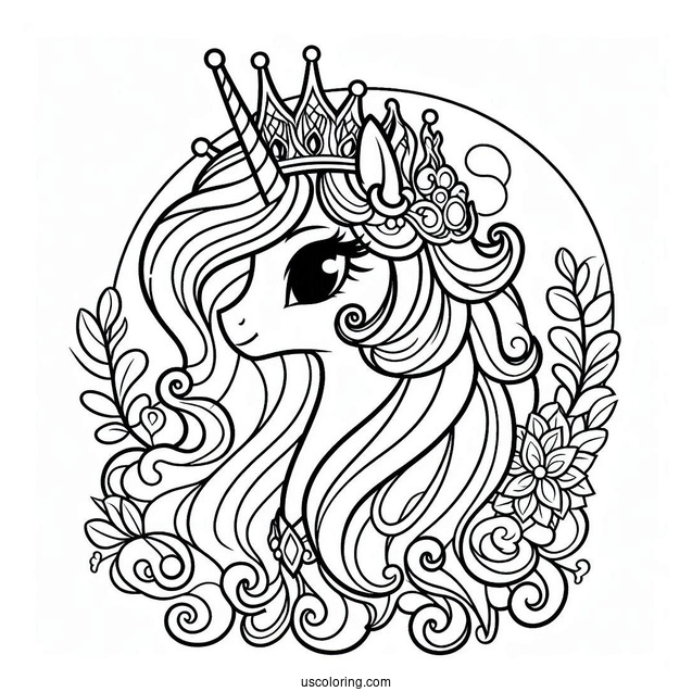 Elegant Princess Celestia Coloring Page With Crown