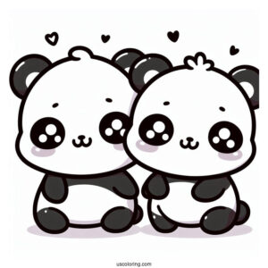 Two Cute Kawaii Pandas