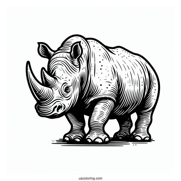 Black Rhino Coloring Page