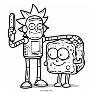 Butter Passing Robot from Rick and Morty Coloring Page