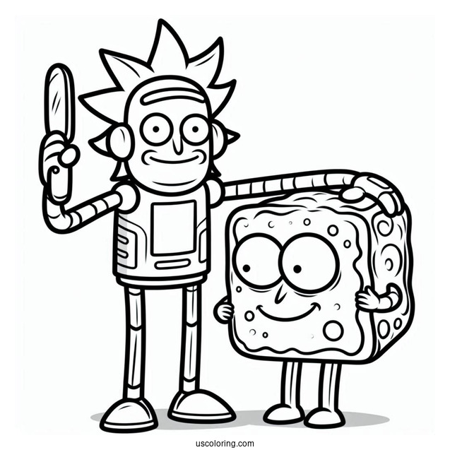 Butter Passing Robot from Rick and Morty Coloring Page