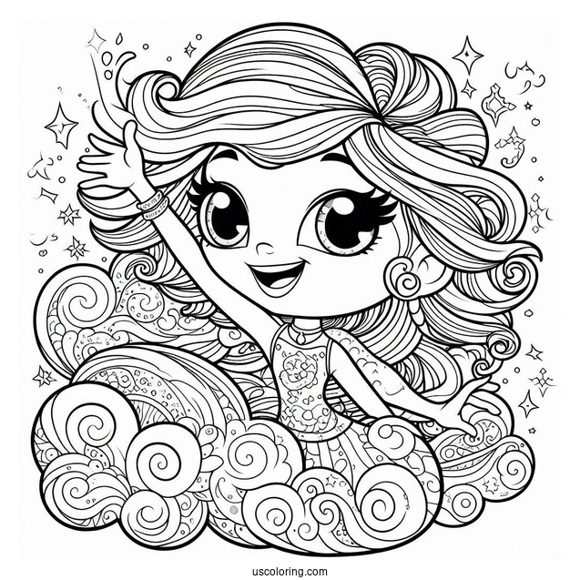Shimmer And Shine Coloring Page Of Zac Waving From A Cloud