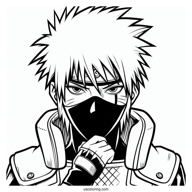 Hatake Kakashi Coloring Page Using Chidori For Kids
