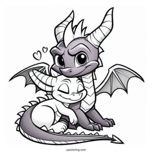 Sypro Coloring Page And Cynder Snuggling