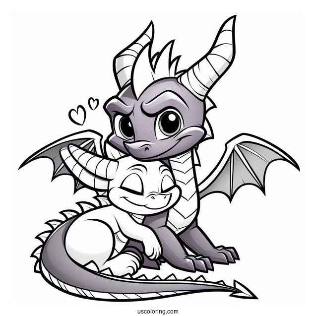 Sypro Coloring Page And Cynder Snuggling