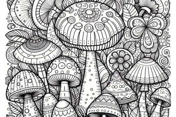 mushroom coloring pages feature image