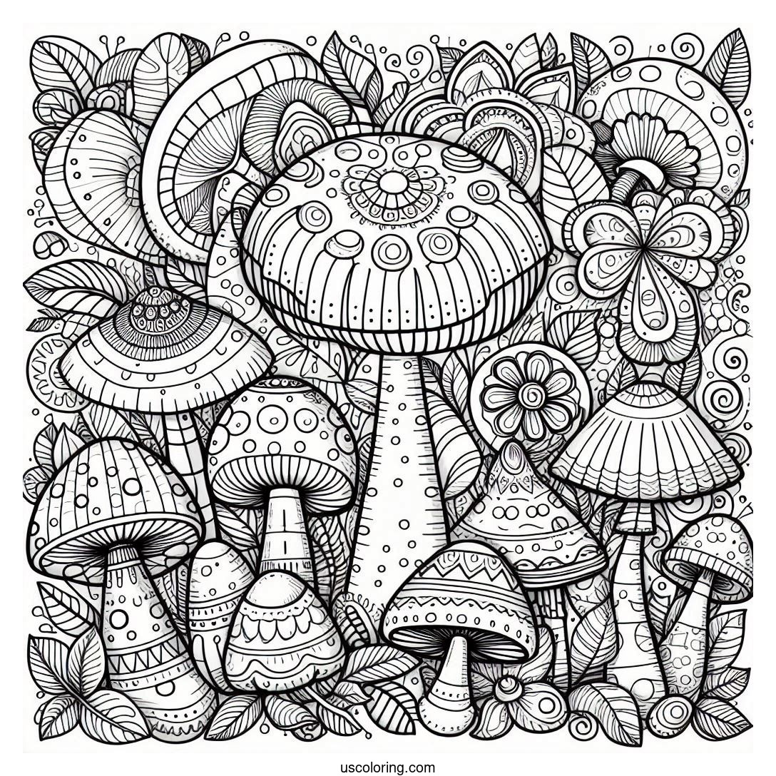 mushroom coloring pages feature image