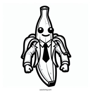 Fortnite Banana Wearing Suit Coloring Page