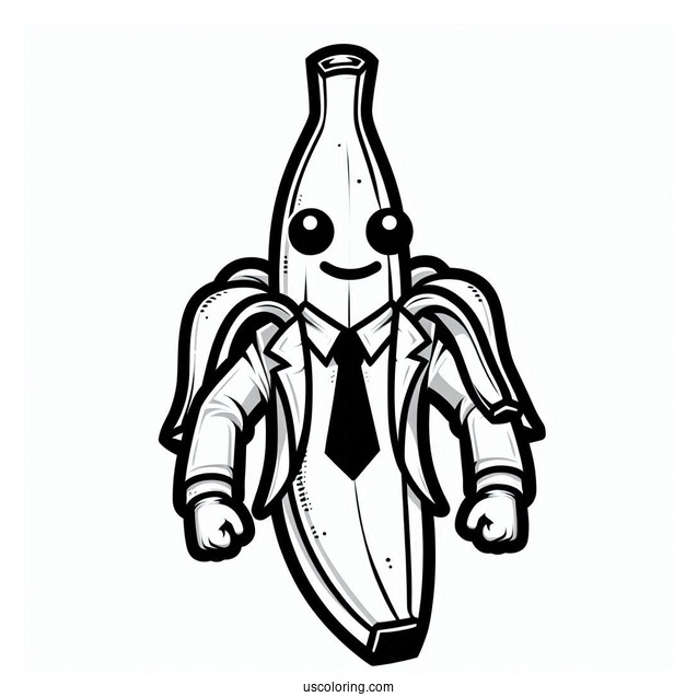 Fortnite Banana Wearing Suit Coloring Page