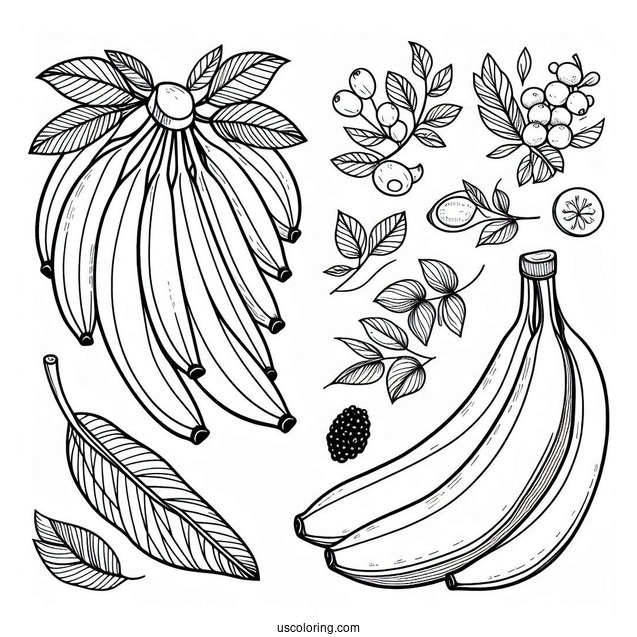 Easy Banana Coloring Page For Kids