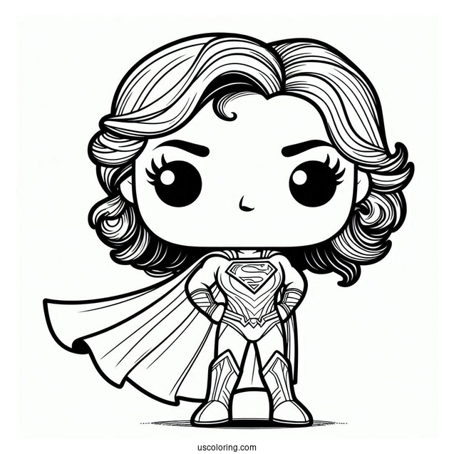 Cute Funko Pop Superman Coloring For Kids